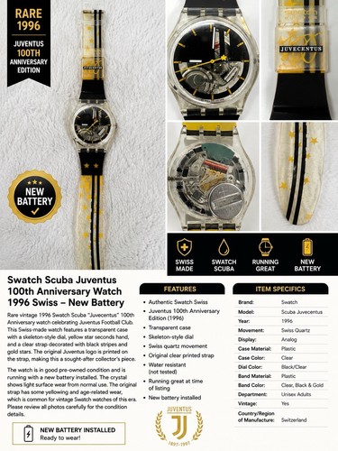 Orologio swatch juventus - orologio, 100°